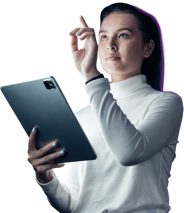 Woman using a tablet